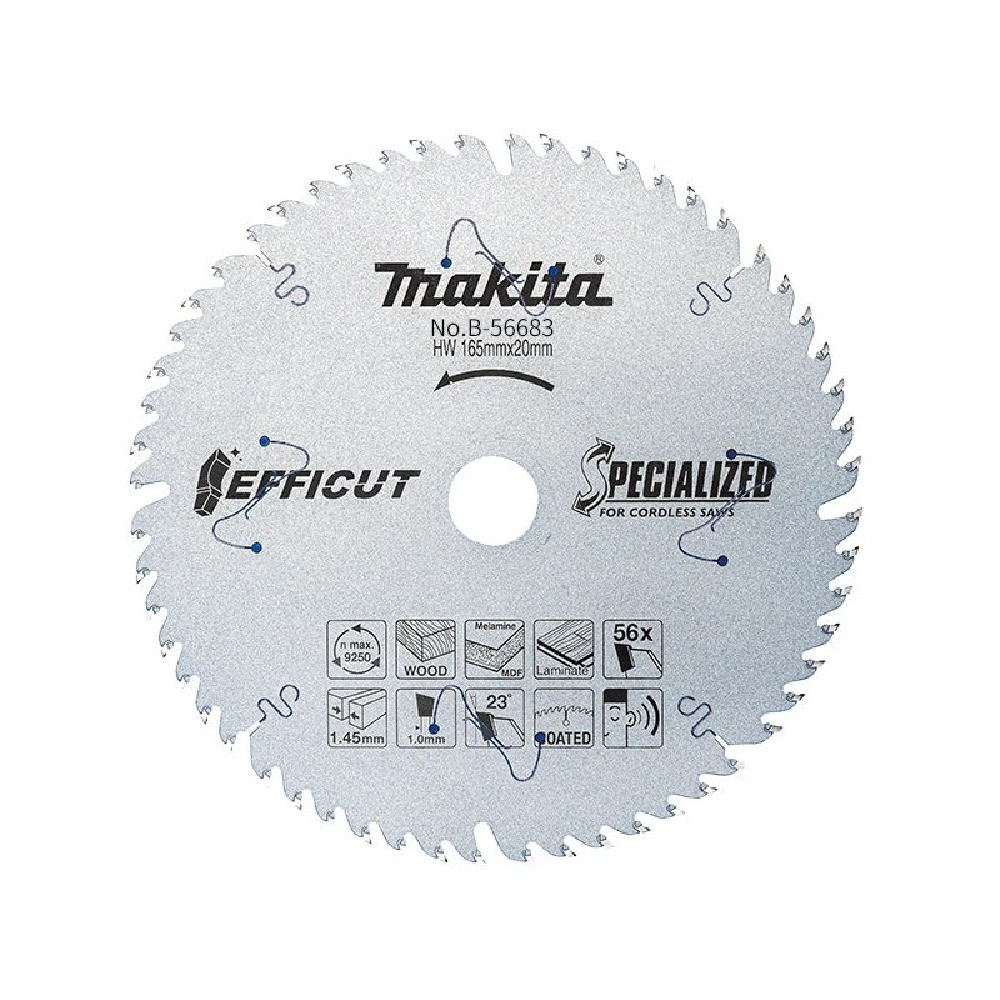 ใบเลื่อยรุ่นพิเศษ  MAKITA B56683 สำหรับตัดCORIAN ขนาด  165x20x48T 