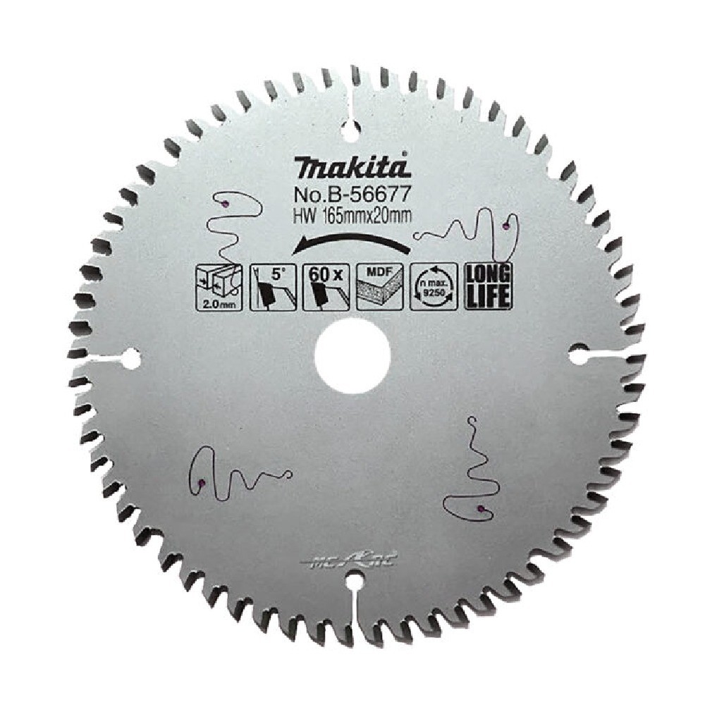 ใบเลื่อยรุ่นพิเศษ  MAKITA B56677 สำหรับตัดMDF  ขนาด 165x20x60T 