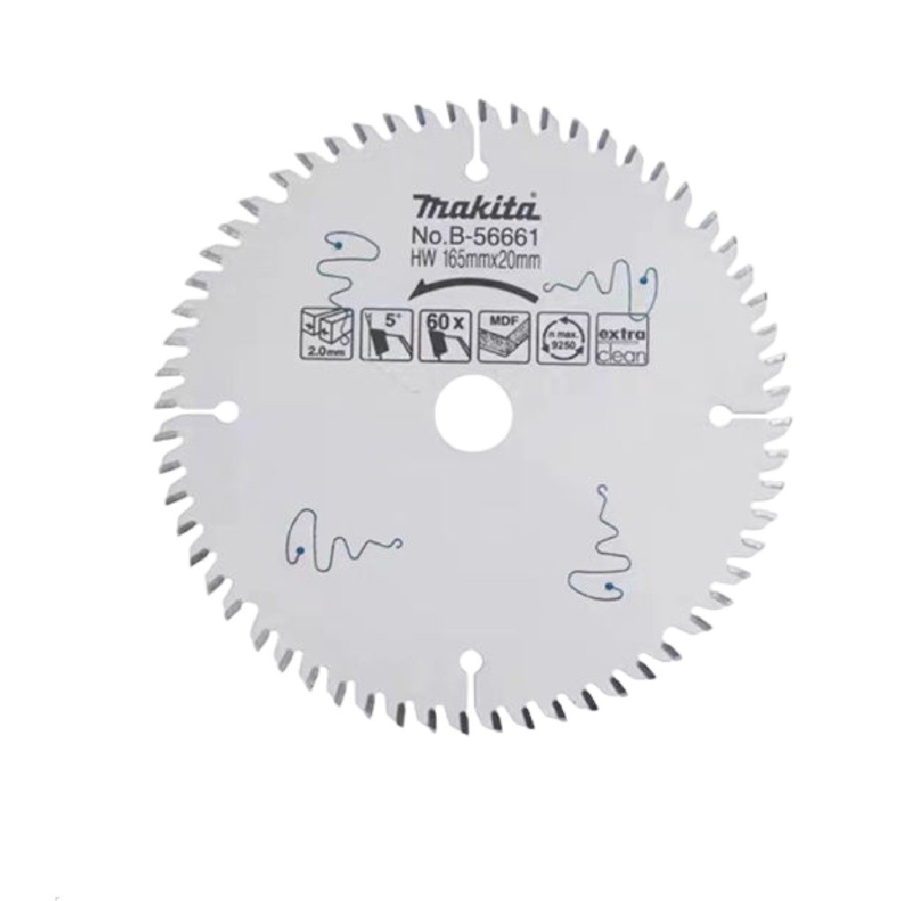 ใบเลื่อยรุ่นพิเศษ  MAKITA B56661 สำหรับตัดMDF ขนาด 165x20x60T 