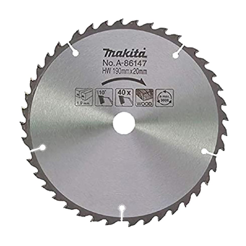 ใบเลื่อย MAKITA  A86147 สำหรับตัดไม้ ขนาด 190x20x40T 