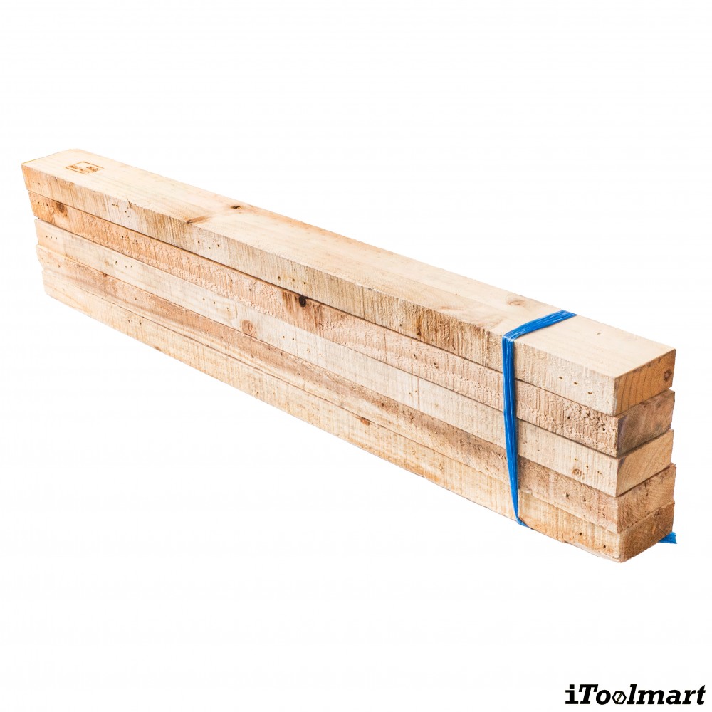 ไม้สนพาเลท BASIC INDUSTRIAL ขนาด 1 1 2 x 3 1 2 นิ้ว ยาว 100 ซม   จำนวน 5 ท่อน 