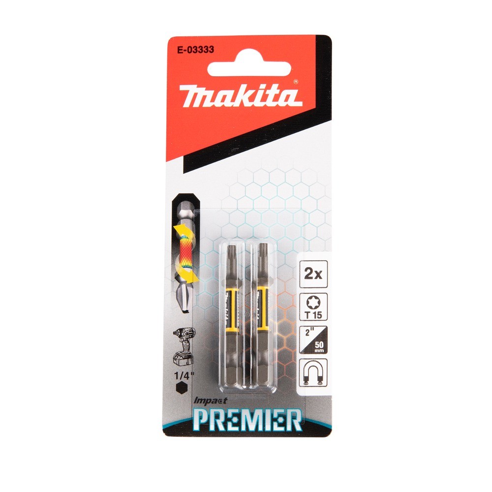 ดอกไขควง MAKITA  E03333  EForm Impact Premier Torsion ขนาด T15 x 25mm  2 ชิ้น 
