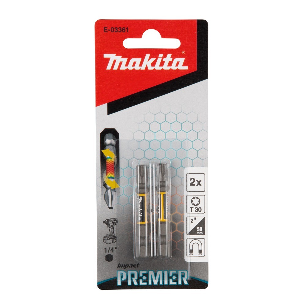 ดอกไขควง MAKITA  E03361  EForm Impact Premier Torsion ขนาด T30 x 25mm 2 ชิ้น 