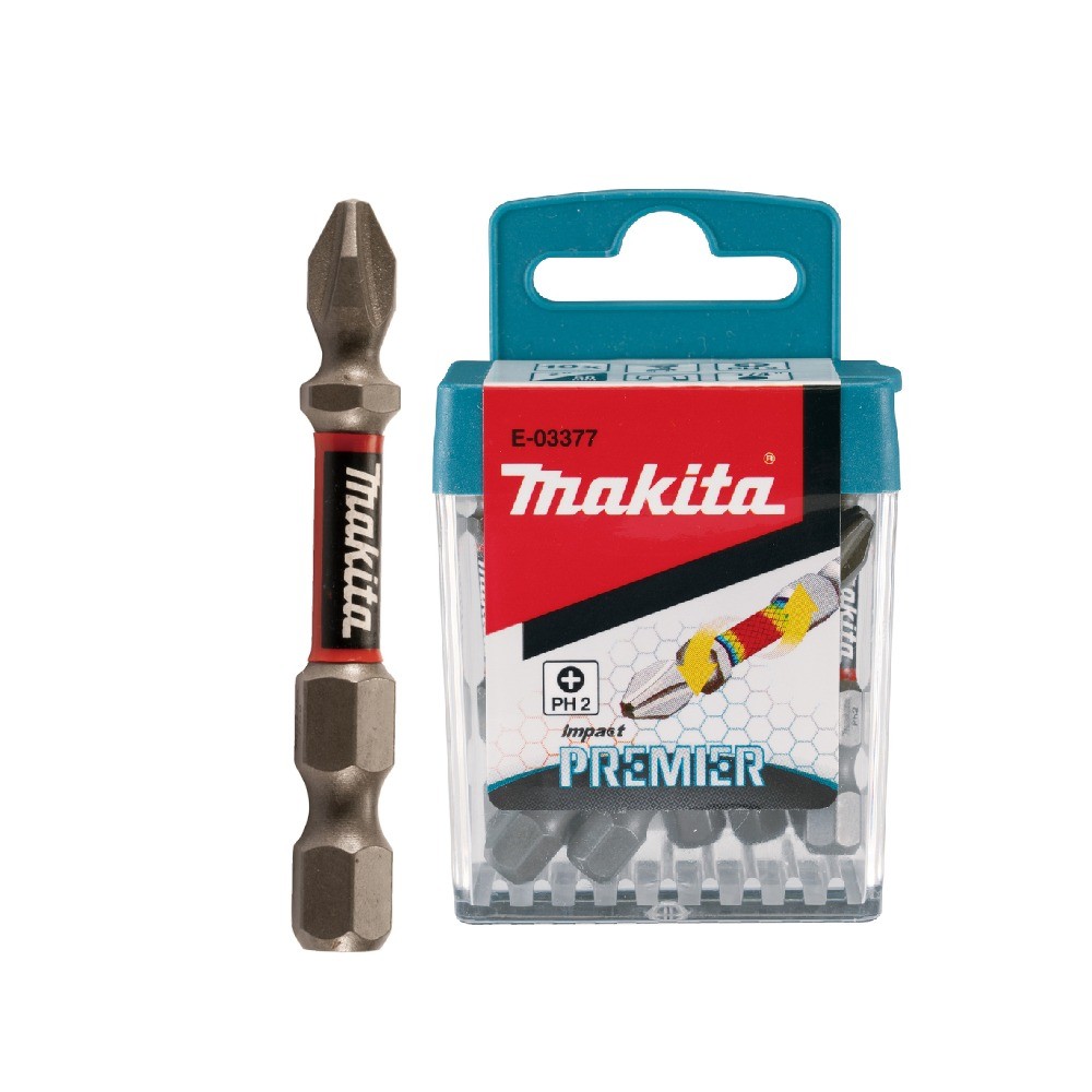 ดอกไขควง MAKITA  E03377  EForm Impact Premier Torsion ขนาด PH2 x 25mm ชุดกล่อง10ดอก