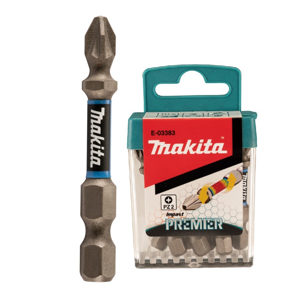 ดอกไขควง MAKITA  E03383  EForm Impact Premier Torsion ขนาด PZ2 x 25mm ชุดกล่อง10ดอก