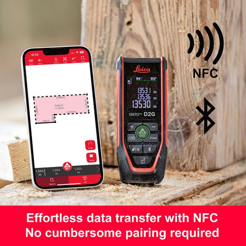 เครื่องวัดระยะเลเซอร์ Leica DISTO D2G Laser Distance Meter ระยะการวัด 120 เมตร  แสงเลเซอร์สีเขียว
