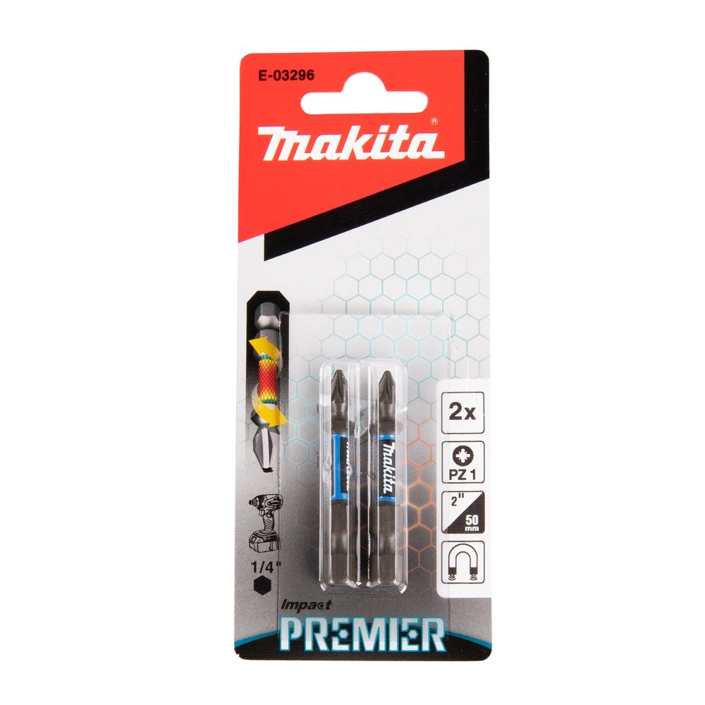 ดอกไขควง MAKITA E03296 EForm Impact Premier Torsion ขนาด PZ1 x 25mm