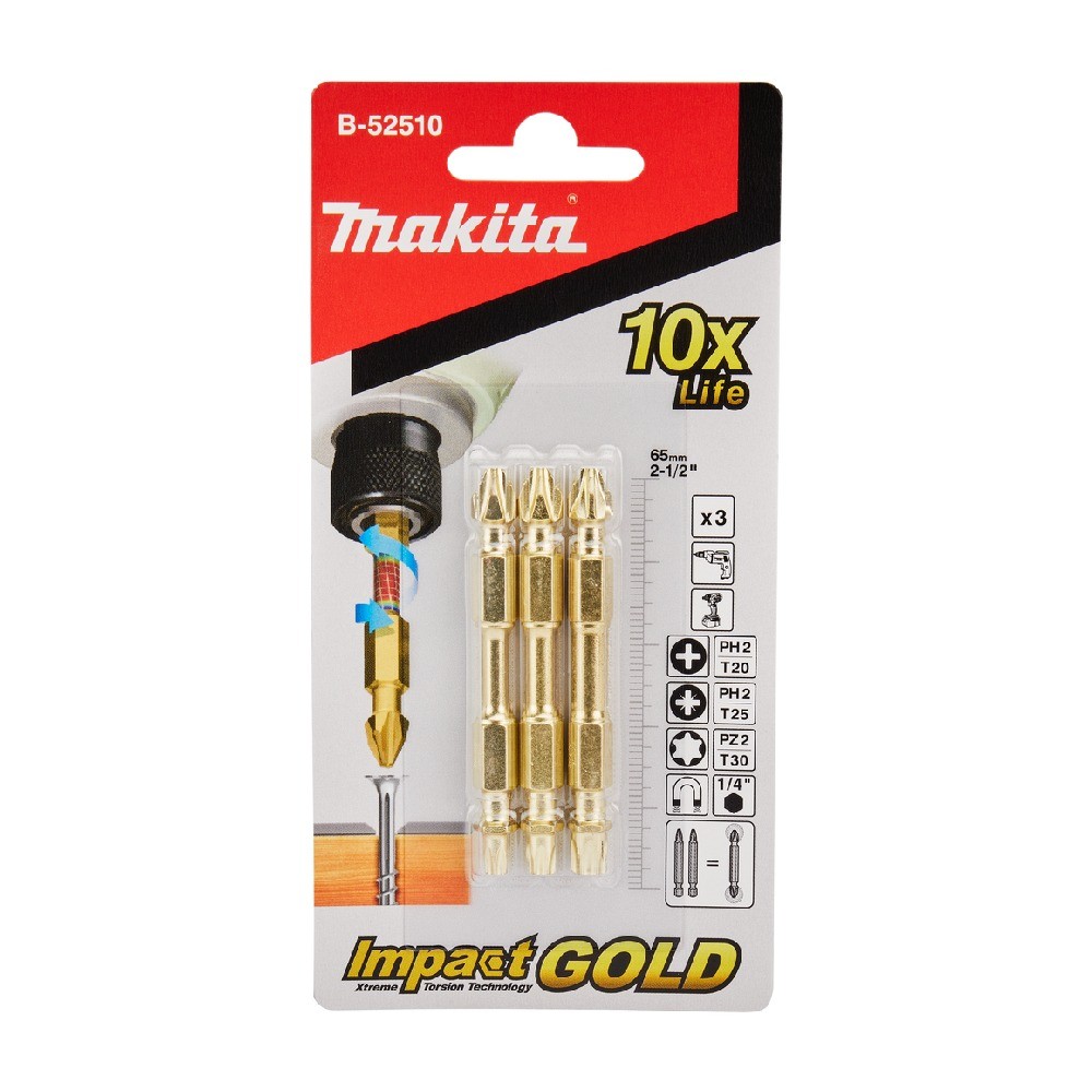ดอกไขควง MAKITA B52510  2 ด้าน Impact Gold Torsion คละรุ่น