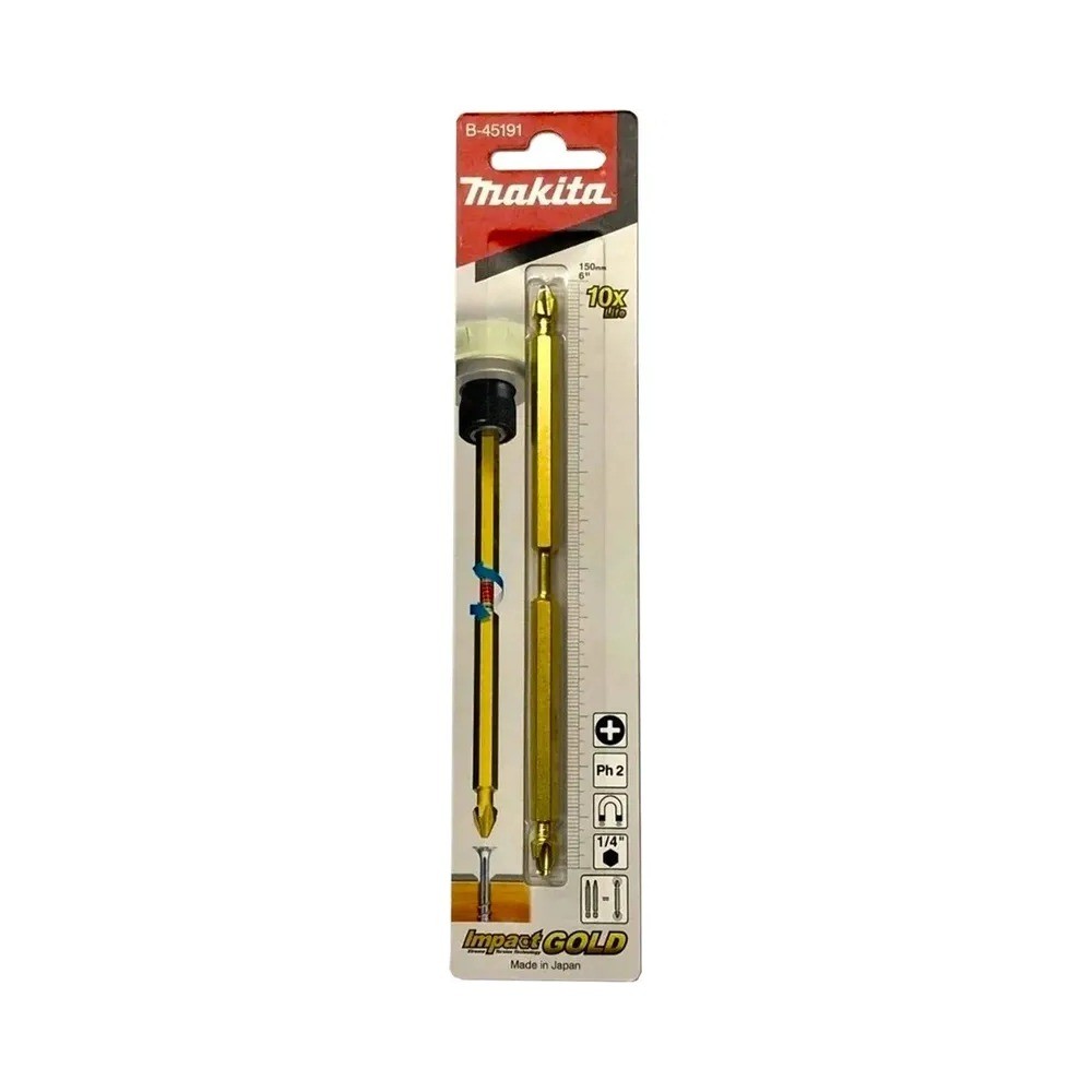 ดอกไขควง MAKITA B45191 2 ด้าน Impact Gold Torsion ขนาด PH2x150mm MZ