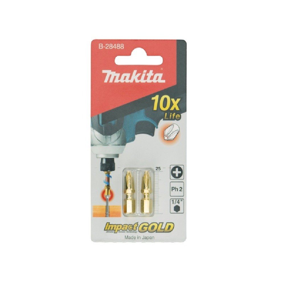ดอกไขควง MAKITA B28488  CForm Impact Gold Torsion ชนาด PH2 x 25mm Grip