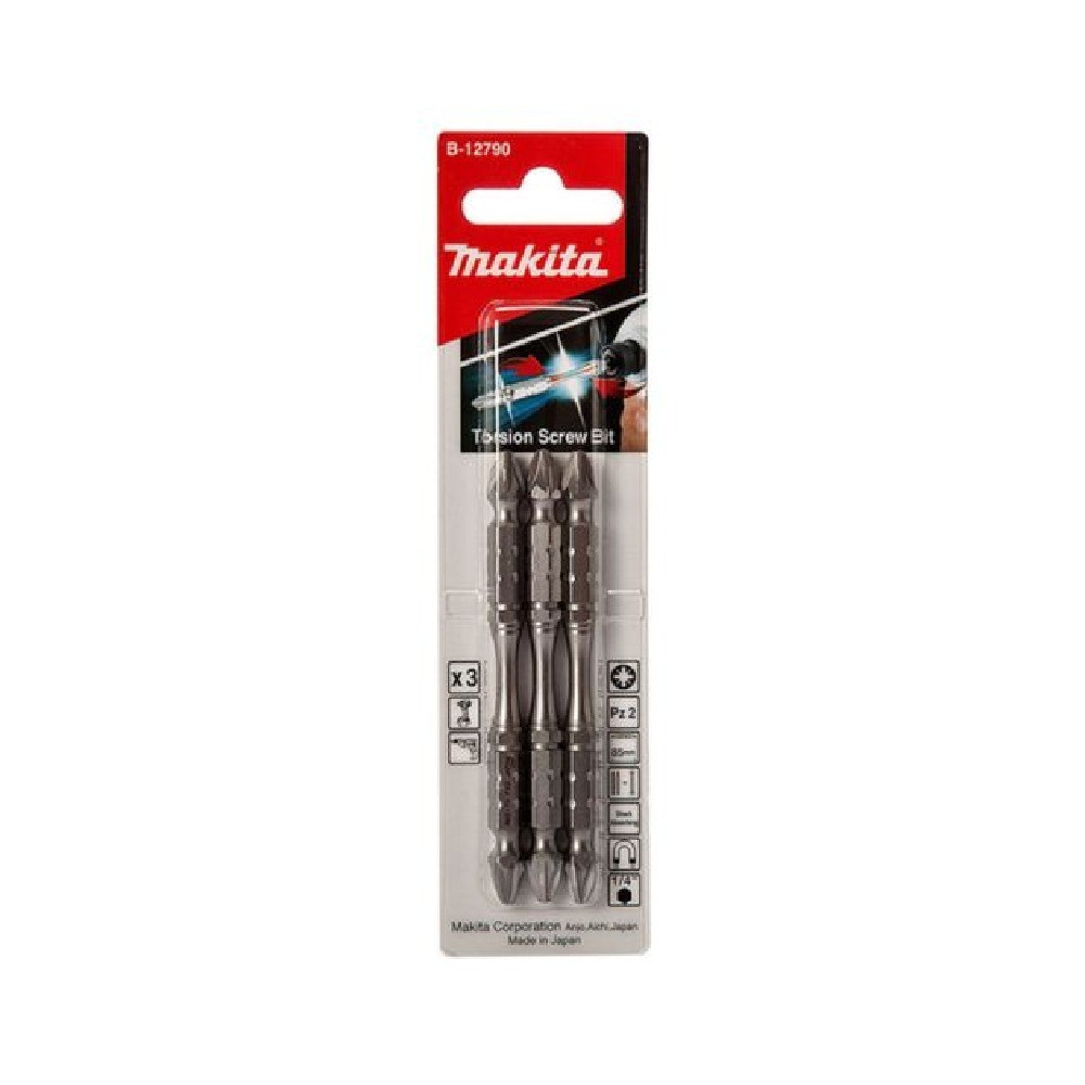 ดอกไขควง MAKITA B12790 2 ด้าน Silver Torsion ขนาด PZ2x85mm MZ