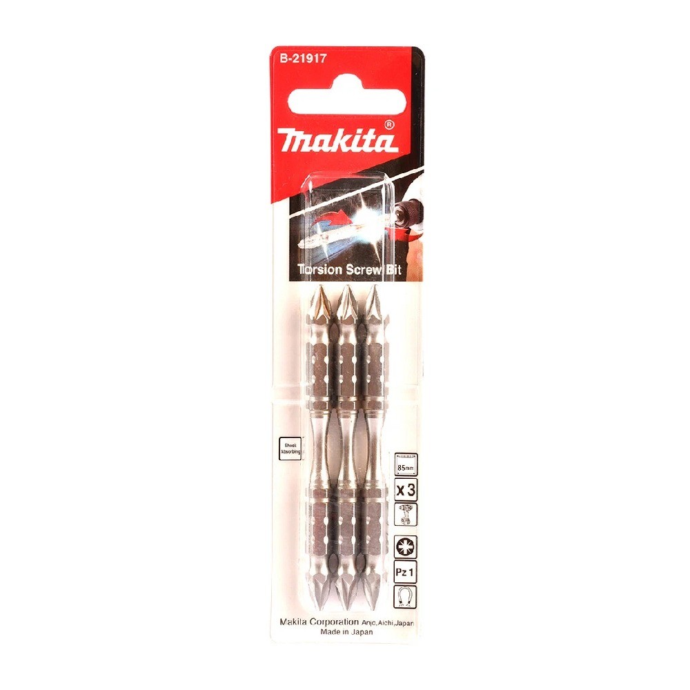 ดอกไขควง MAKITA B21917  2 ด้าน Silver Torsion ขนาด PZ1x85mm MZ