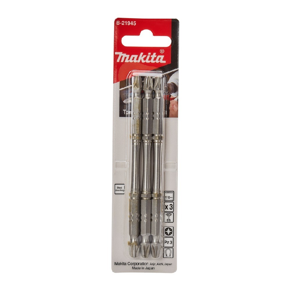 ดอกไขควง MAKITA B21945  2 ด้าน Silver Torsion ขนาด PZ3x110mm MZ