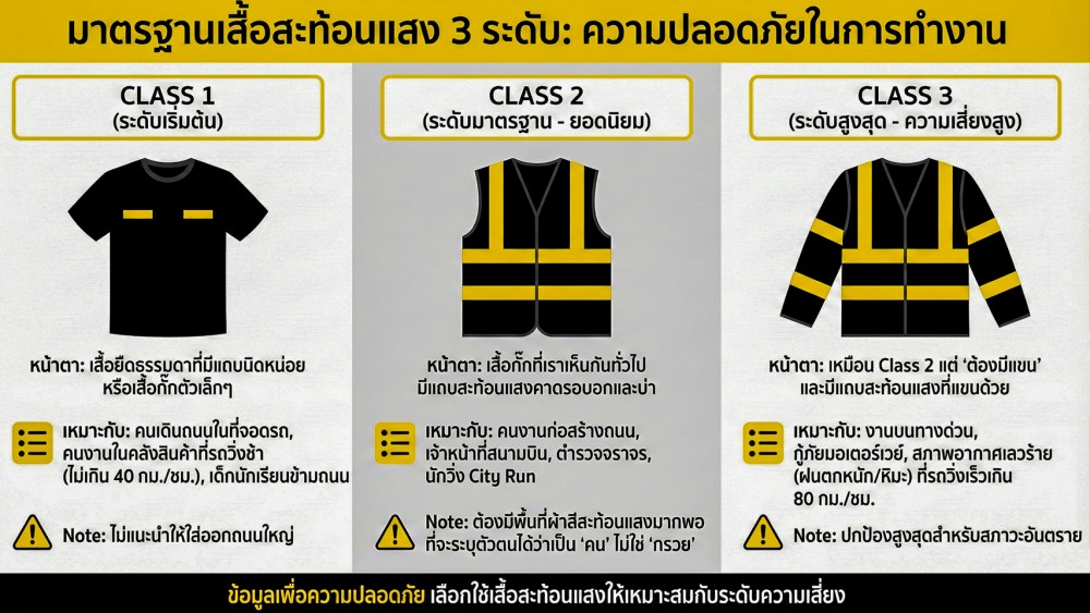 เจาะลึกความหมายที่ซ่อนอยู่หลัง เสื้อสะท้อนแสง สีไหนที่ใช่สำหรับงานคุณ
