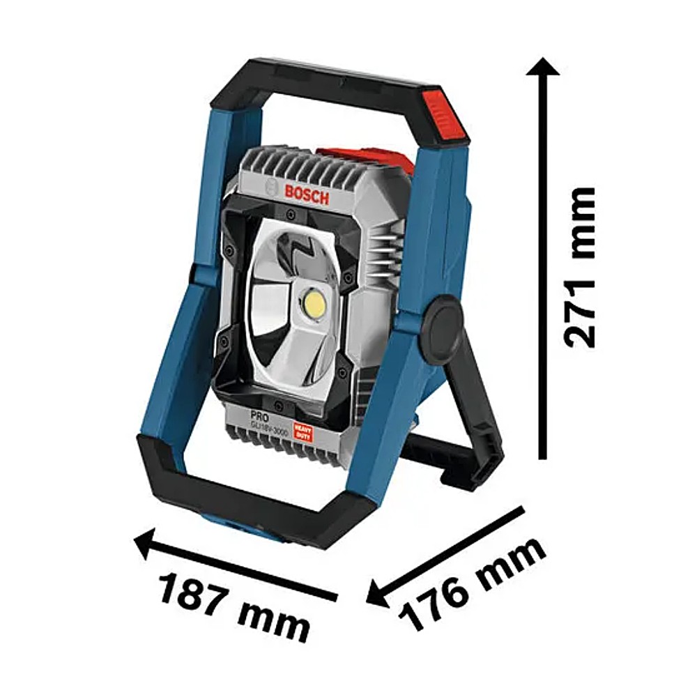 ไฟส่องสว่างไร้สาย BOSCH GLI18V 3000 Professional ความสว่างสูงสุด 3000 ลูเมน  ตัวเปล่า 