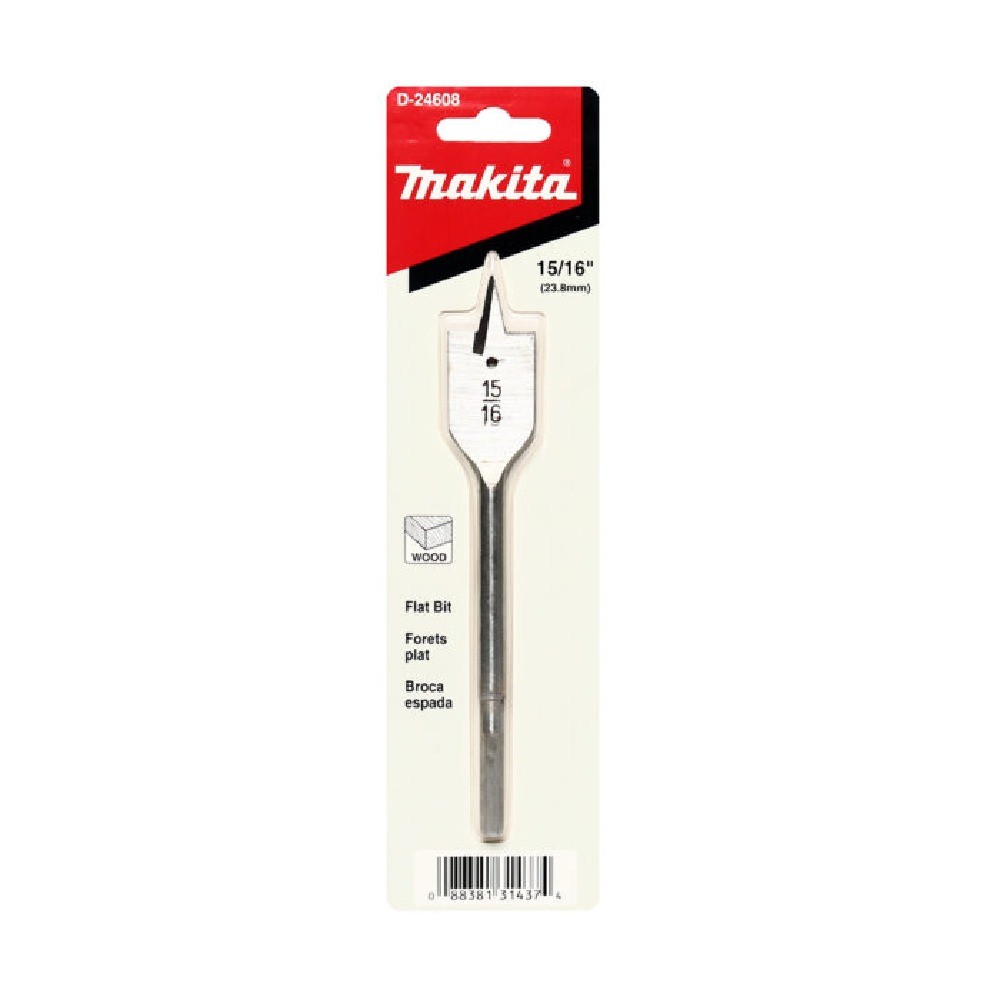 ดอกสว่านเจาะไม้ใบพาย  MAKITA D24608 ก้านกลม ขนาด  1516x6 นิ้ว 238mm 