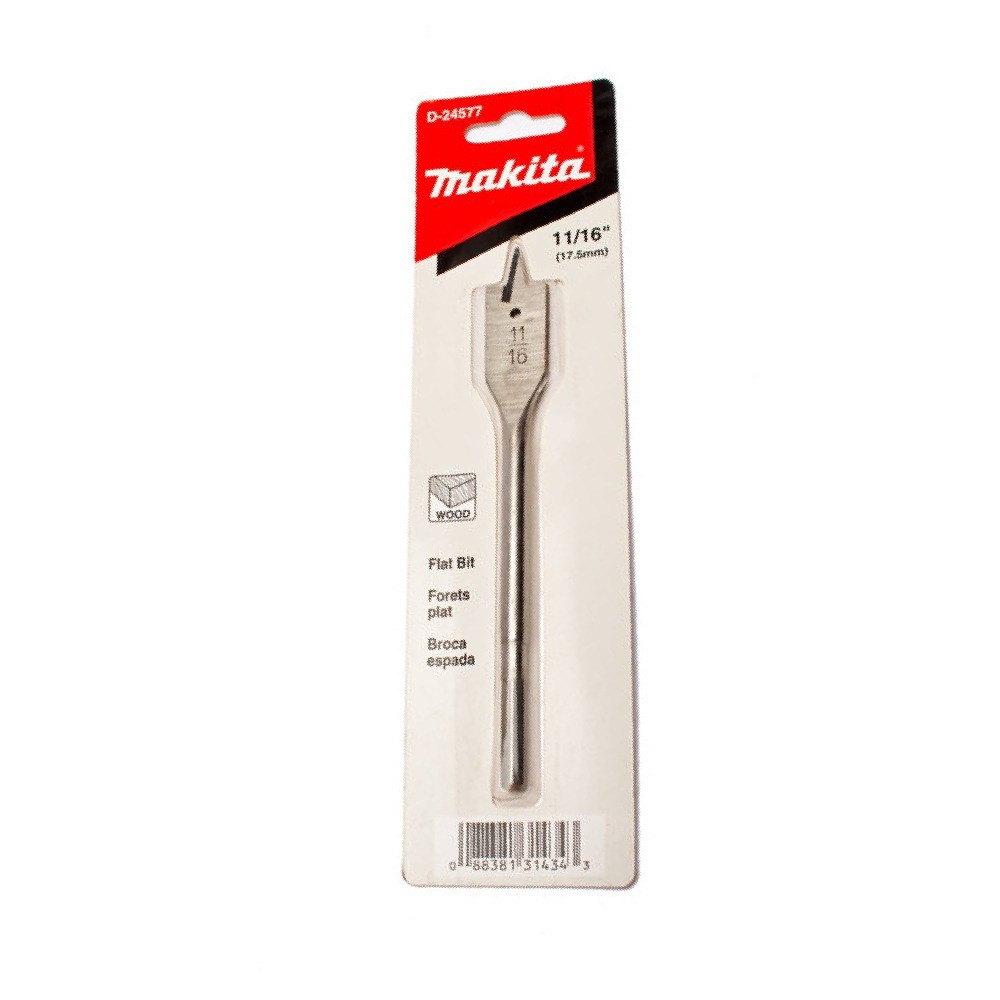 ดอกสว่านเจาะไม้ใบพาย  MAKITA D24577 ก้านกลม ขนาด 1116x6 นิ้ว 175mm 