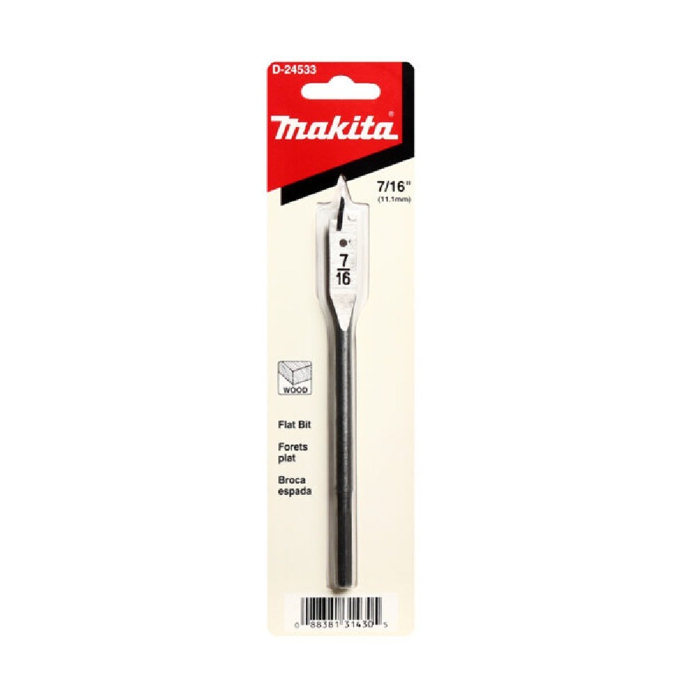 ดอกสว่านเจาะไม้ใบพาย  MAKITA D24533 ก้านกลม ขนาด 716″x6″ 111mm 