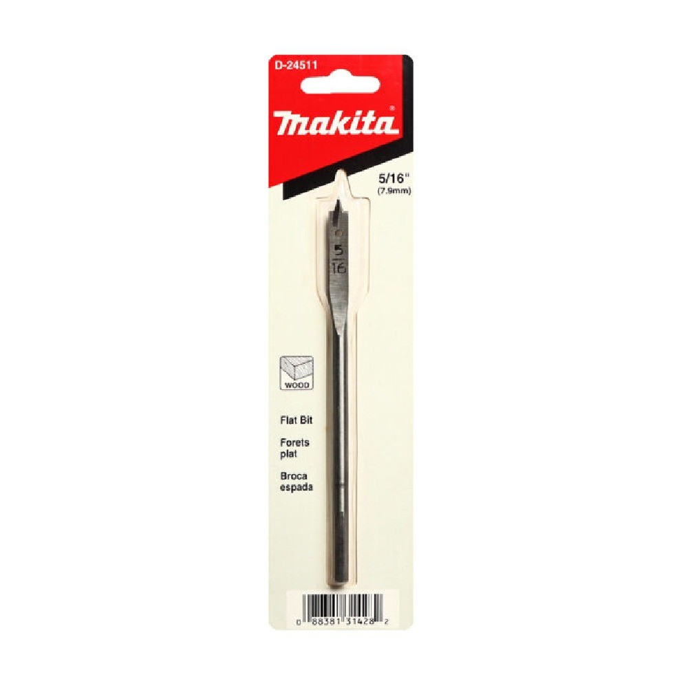 ดอกสว่านเจาะไม้ใบพาย  MAKITA D24511 ก้านกลม ขนาด 516″x6″ 79mm 