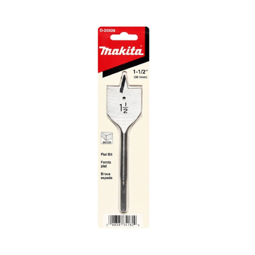 ดอกสว่านเจาะไม้ใบพาย  MAKITA D26509 ก้านกลม ขนาด 112x612 นิ้ว 381mm 