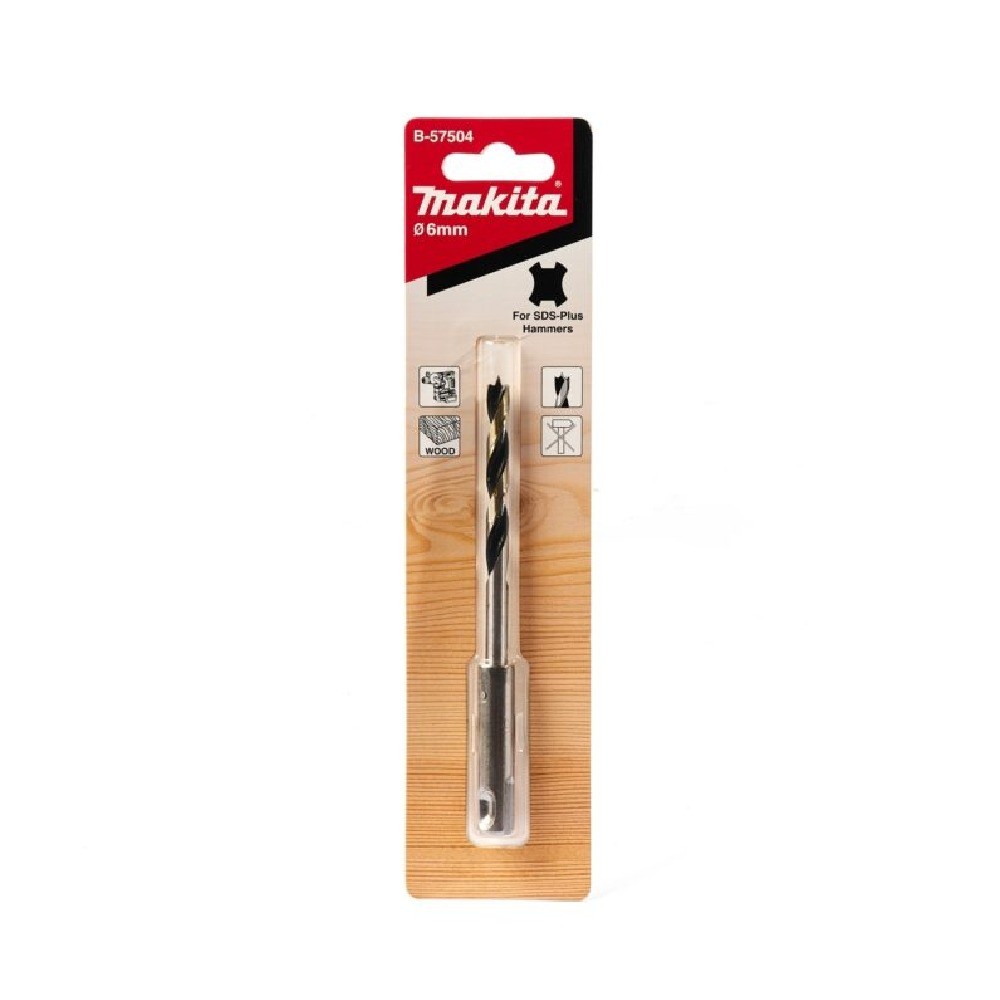 ดอกสว่านเจาะไม้  MAKITA  B57504  SDSPlus ขนาด 6×123 mm