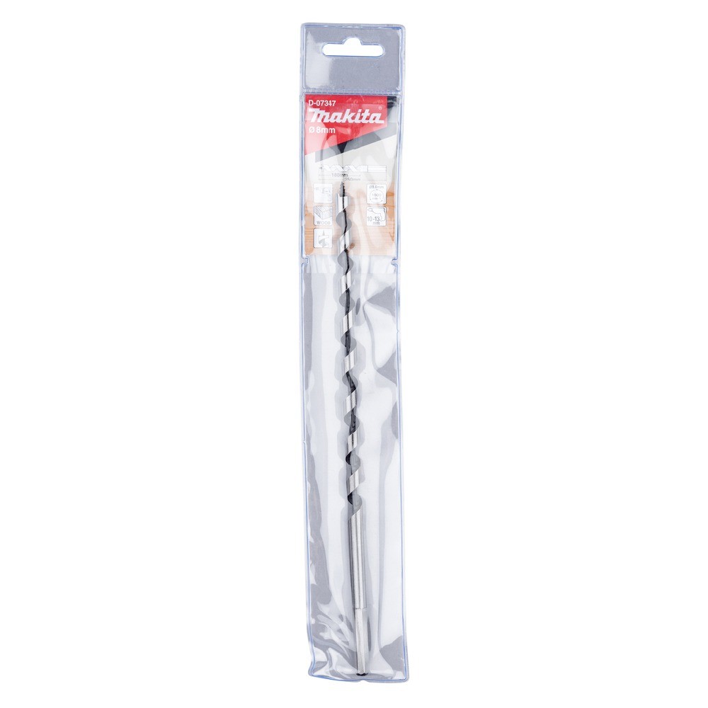 ดอกสว่านเจาะไม้  MAKITA  D07347 ก้านกลม Single Spur Auger ขนาด 8×250 mm 
