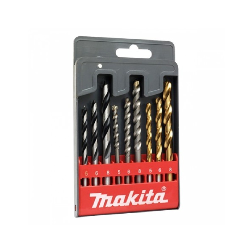 ชุดดอกสว่านเจาะไม้เหล็กปู  MAKITA  D16405  9ดอกชุด ก้านกลม