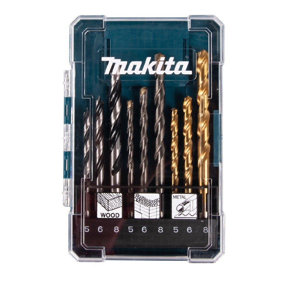  ชุดดอกสว่านเจาะไม้เหล็กปู  MAKITA  D71962  9ดอกชุด ก้านกลม