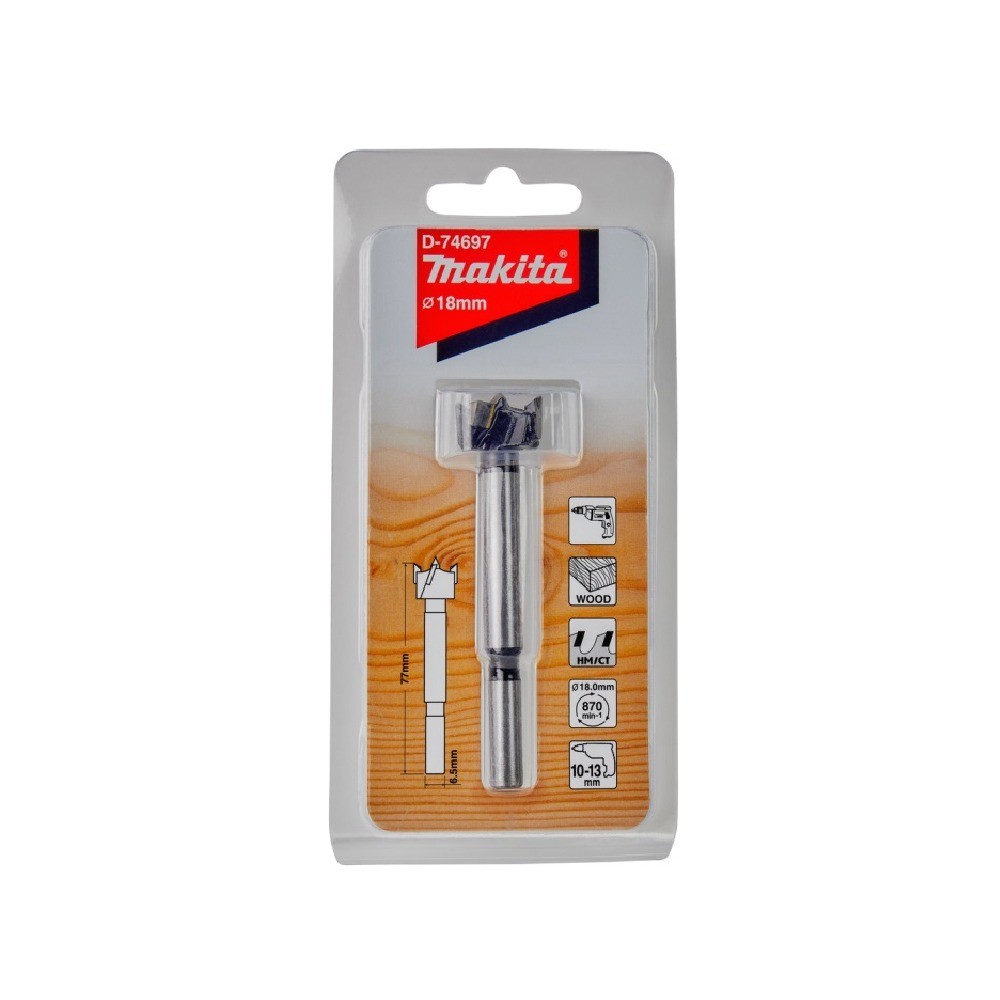 ดอกเจาะบานพับถ้วย MAKITA  D74697 ใส่บานพับ TCT 18x77mm