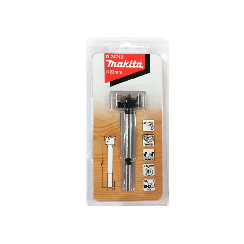 ดอกเจาะบานพับถ้วย MAKITA  D74712 ใส่บานพับ TCT 23x77mm