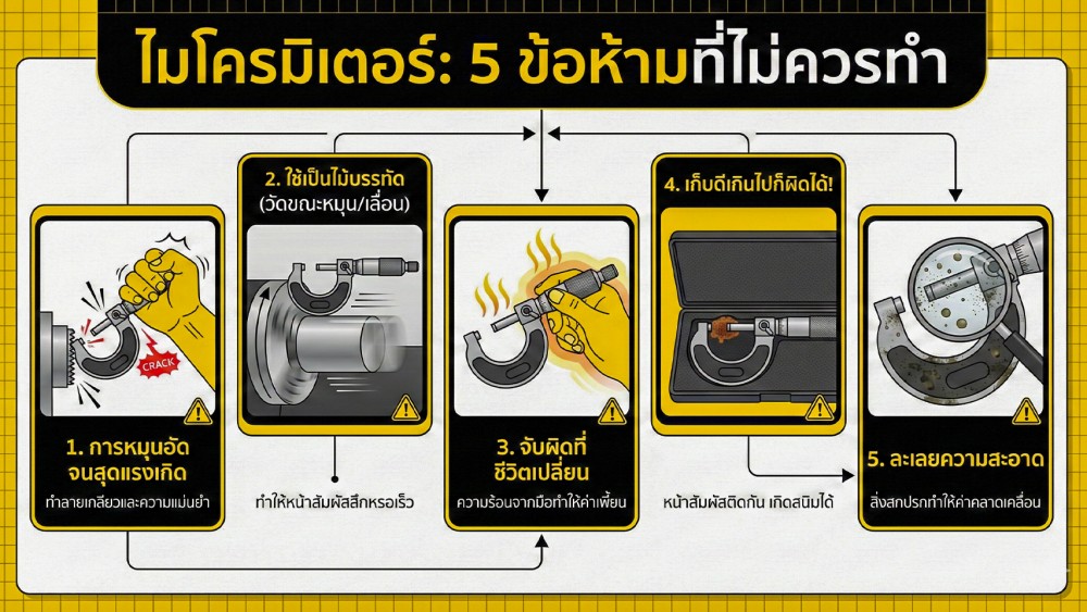 อย่าหาทำ 5 พฤติกรรมเสี่ยงที่ทำให้ ไมโครมิเตอร์ พังได้