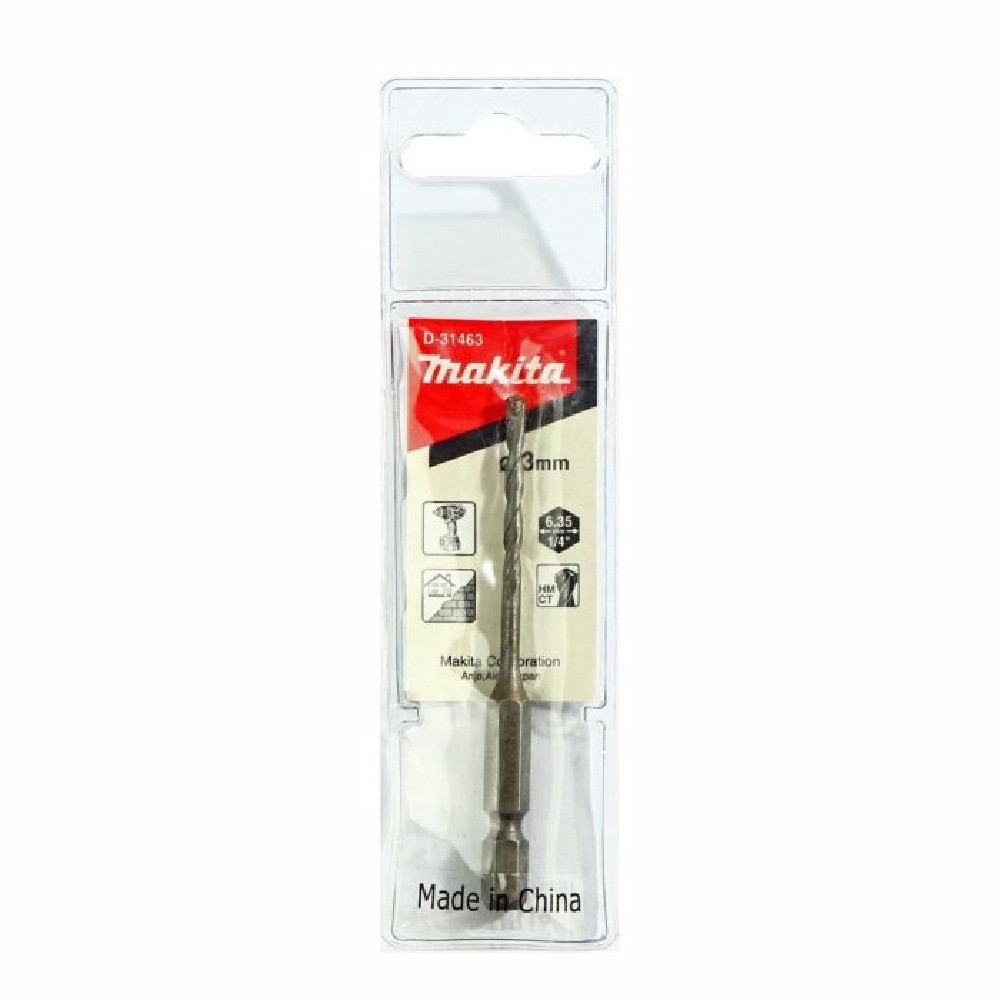 ดอกสว่าน MAKITA D31463 สำหรับเจาะปูนก้านหกเหลี่ยม 3×80 mm NZ