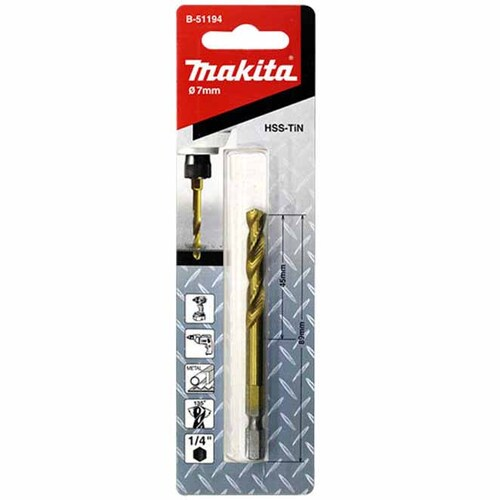ดอกสว่านอิมแพค MAKITA B 51194 Hss TIN 7 0x89 mm