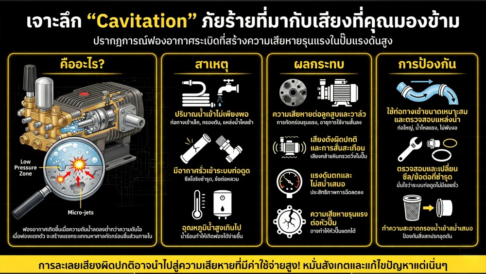 เครื่องฉีดน้ำแรงดันสูง เสียงดังผิดปกติ บอกอะไรเราอยู่ เครื่องฉีดน้ำแรงดันสูง เสียงดังผิดปกติ บอกอะไรเราอยู่