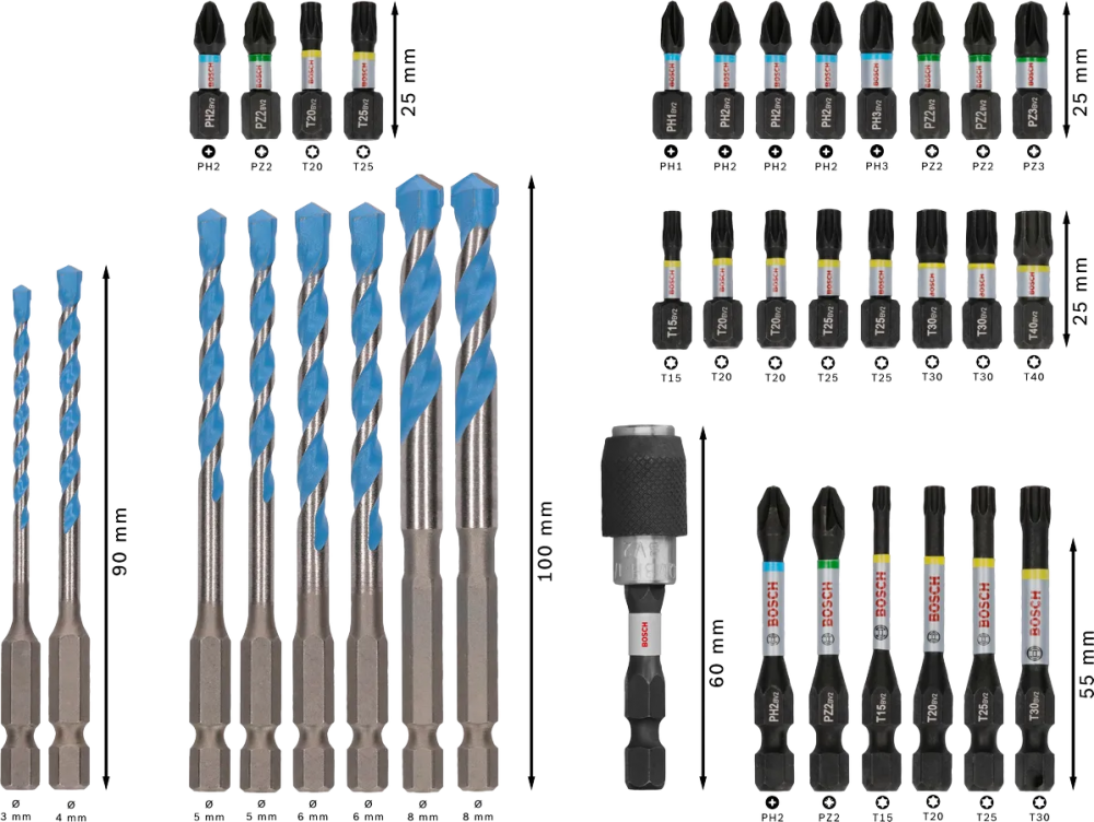 ชุดดอกไขควง BOSCH 2 608 522 518 จำนวน 35 ชิ้น