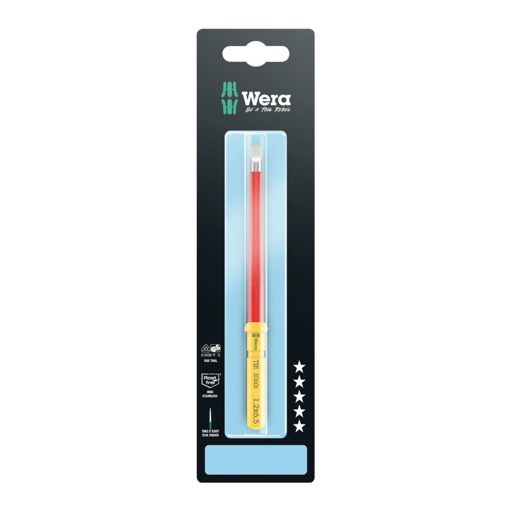 ไขควงหัวแฉก Wera Kraftform Kompakt VDE 3060 i 05006576001 ขนาด 1 2 x 6 5 x 157 mm