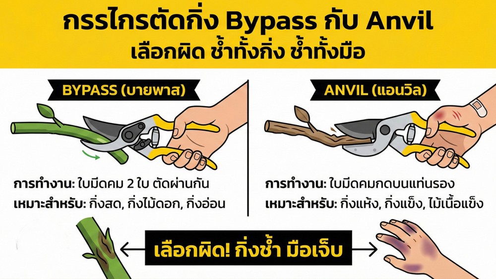 หยุดนิ้วล็อค เทคนิคเลือก กรรไกรตัดกิ่ง Save ข้อมือของคุณ หยุดนิ้วล็อค เทคนิคเลือก กรรไกรตัดกิ่ง Save ข้อมือของคุณ