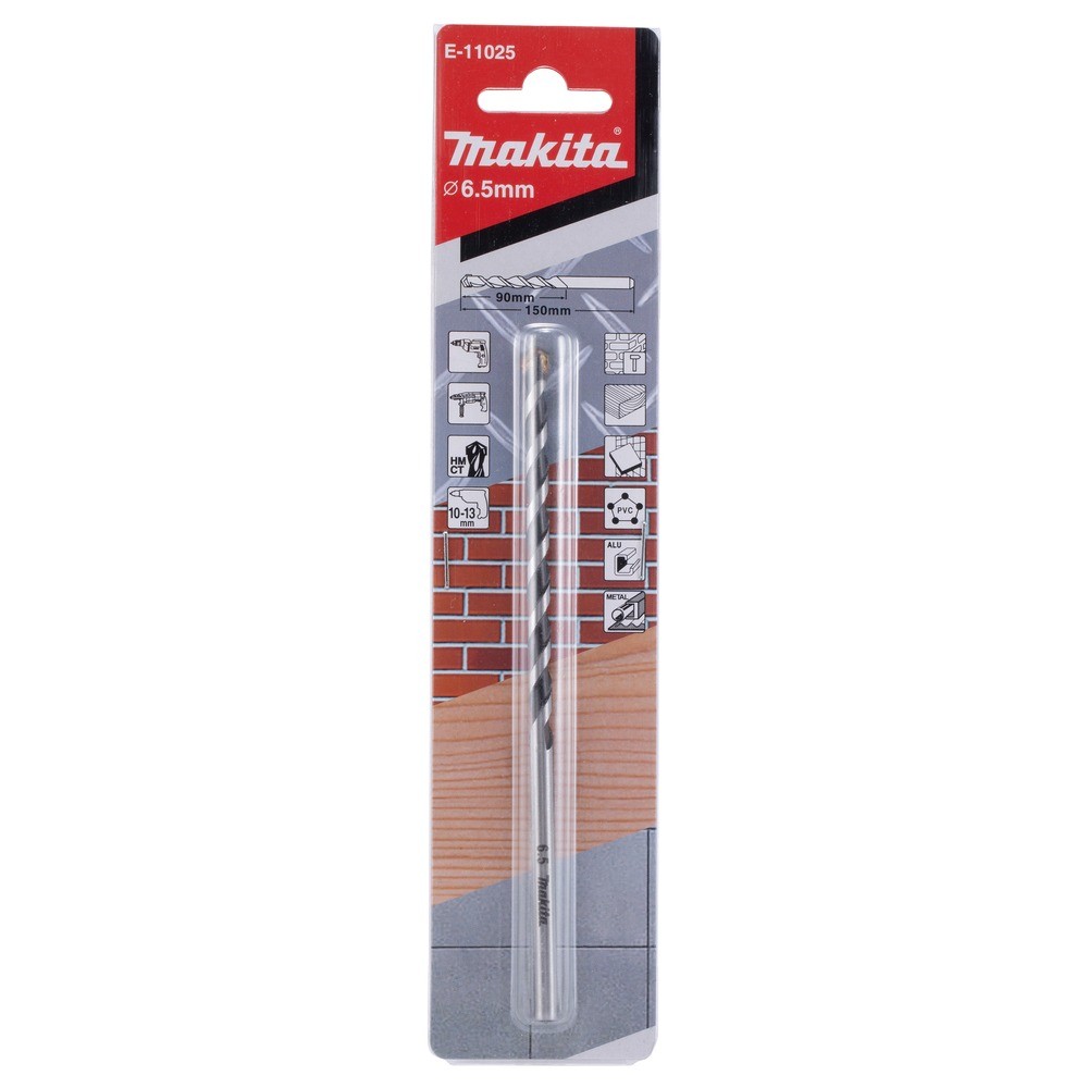 ดอกสว่าน MAKITA E 11025 เจาะก้านกลมเอนกประสงค์ TCT 6 5x150mm