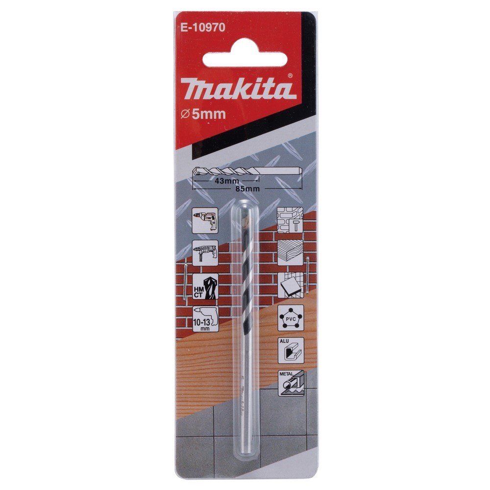 ดอกสว่าน MAKITA E 10970 เจาะก้านกลมเอนกประสงค์ TCT 5x85mm