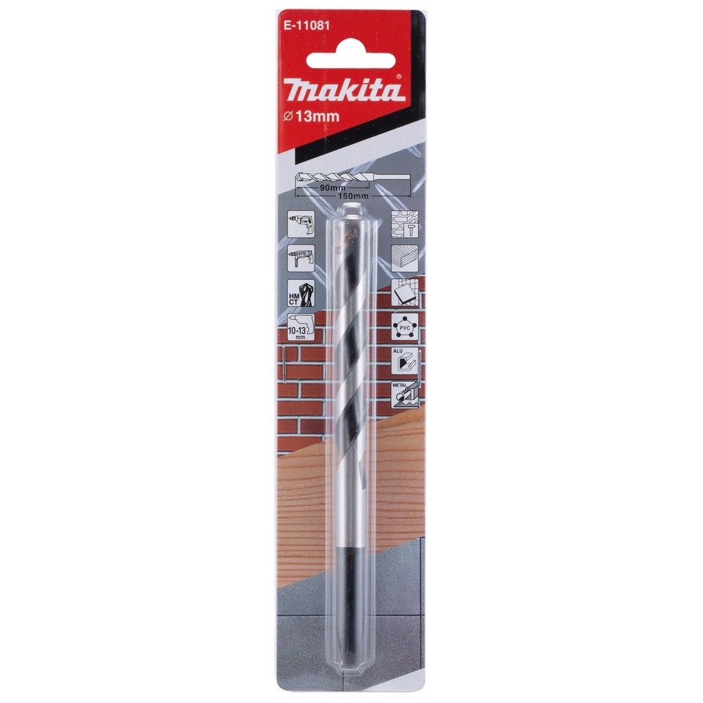 ดอกสว่าน MAKITA E 11081 เจาะก้านกลมเอนกประสงค์ TCT 13x150mm