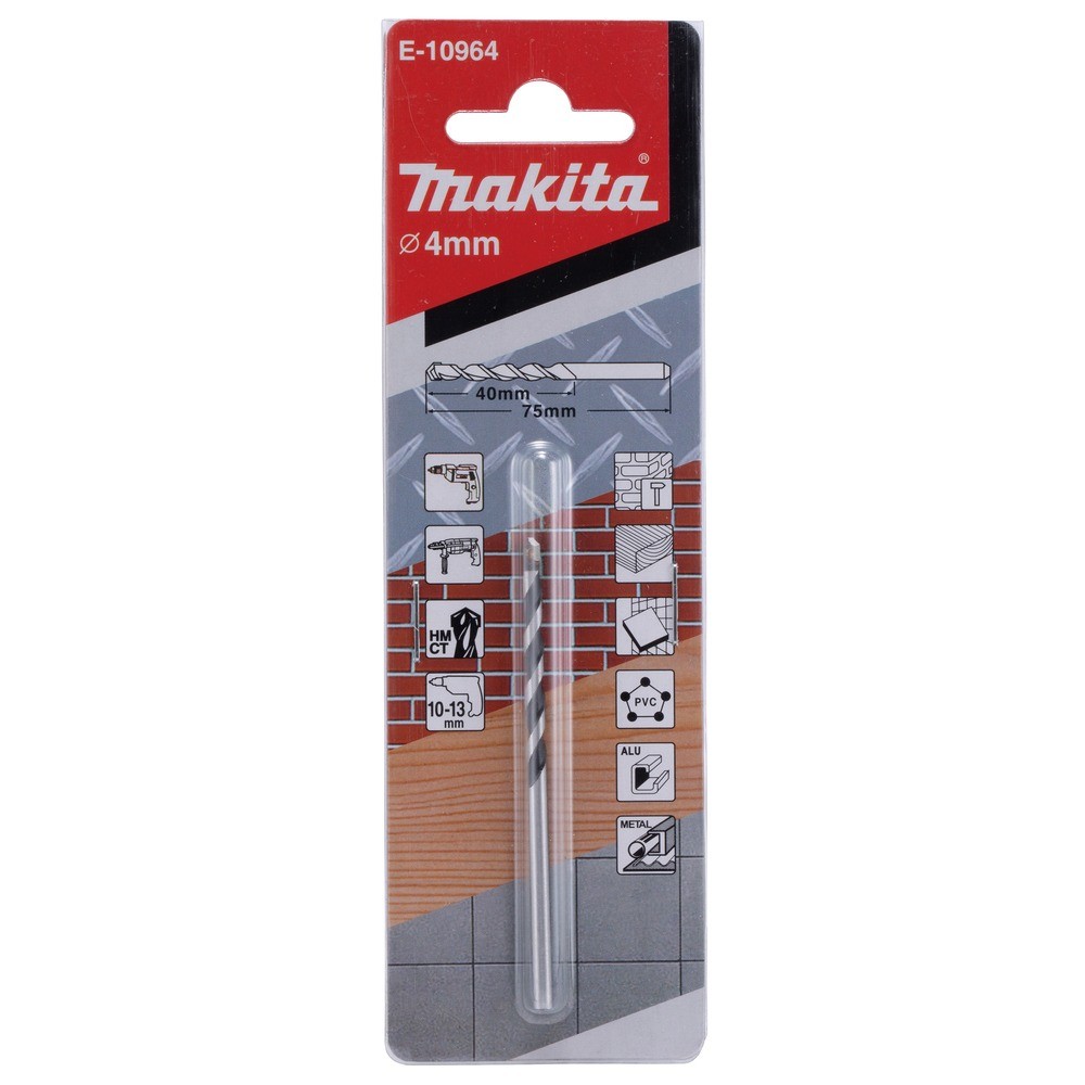 ดอกสว่าน MAKITA E 10964 เจาะก้านกลมเอนกประสงค์ TCT 4x40mm