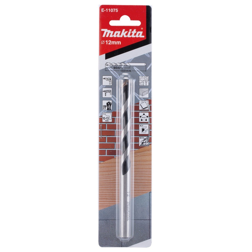 ดอกสว่าน MAKITA E 11075 เจาะก้านกลมเอนกประสงค์ TCT 12x150mm