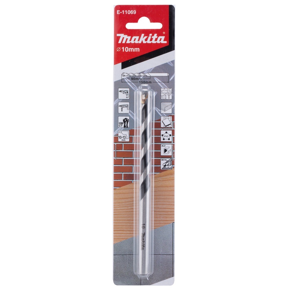 ดอกสว่าน MAKITA E 11069 เจาะก้านกลมเอนกประสงค์ TCT 10x150mm