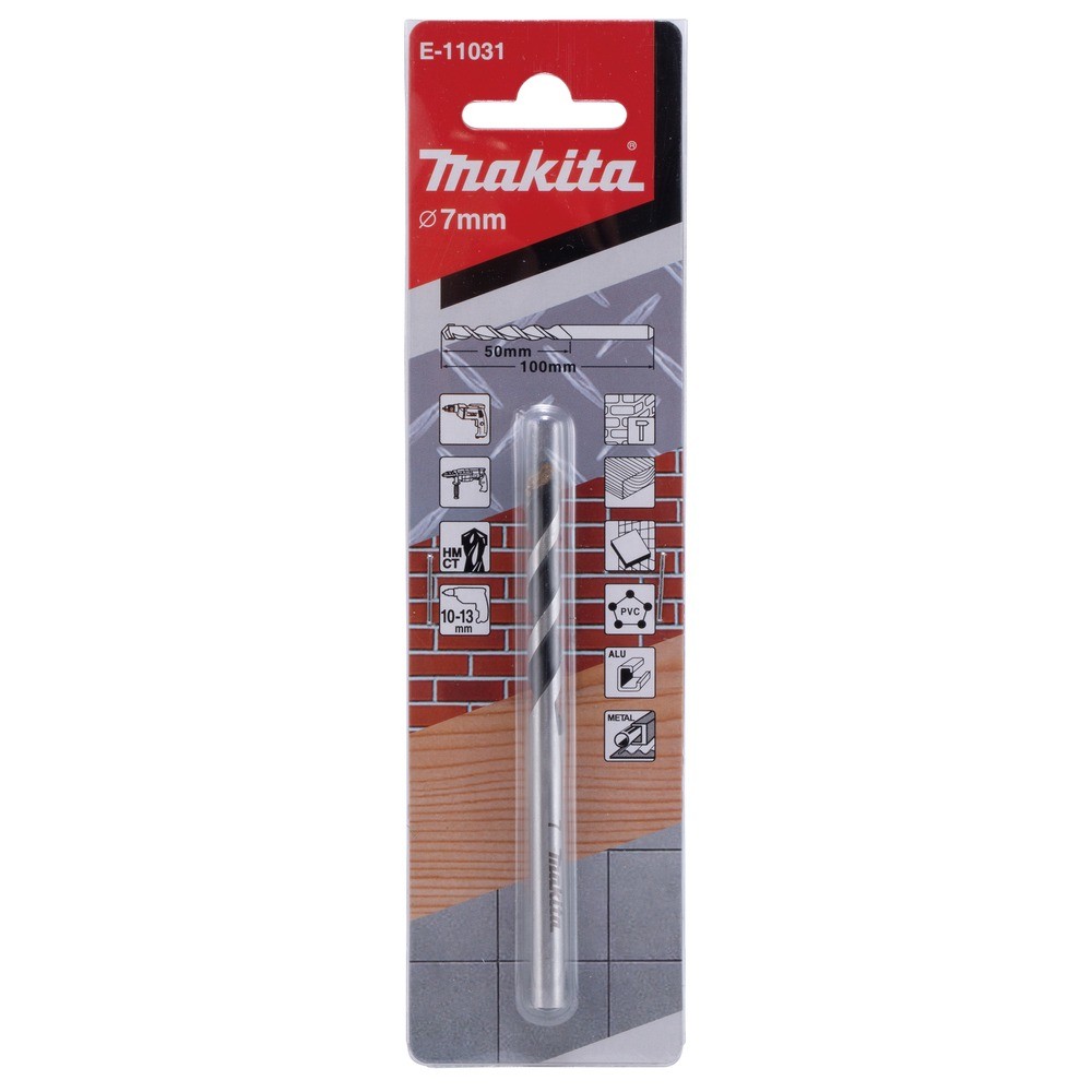 ดอกสว่าน MAKITA E 11031 เจาะก้านกลมเอนกประสงค์ TCT 7x100mm