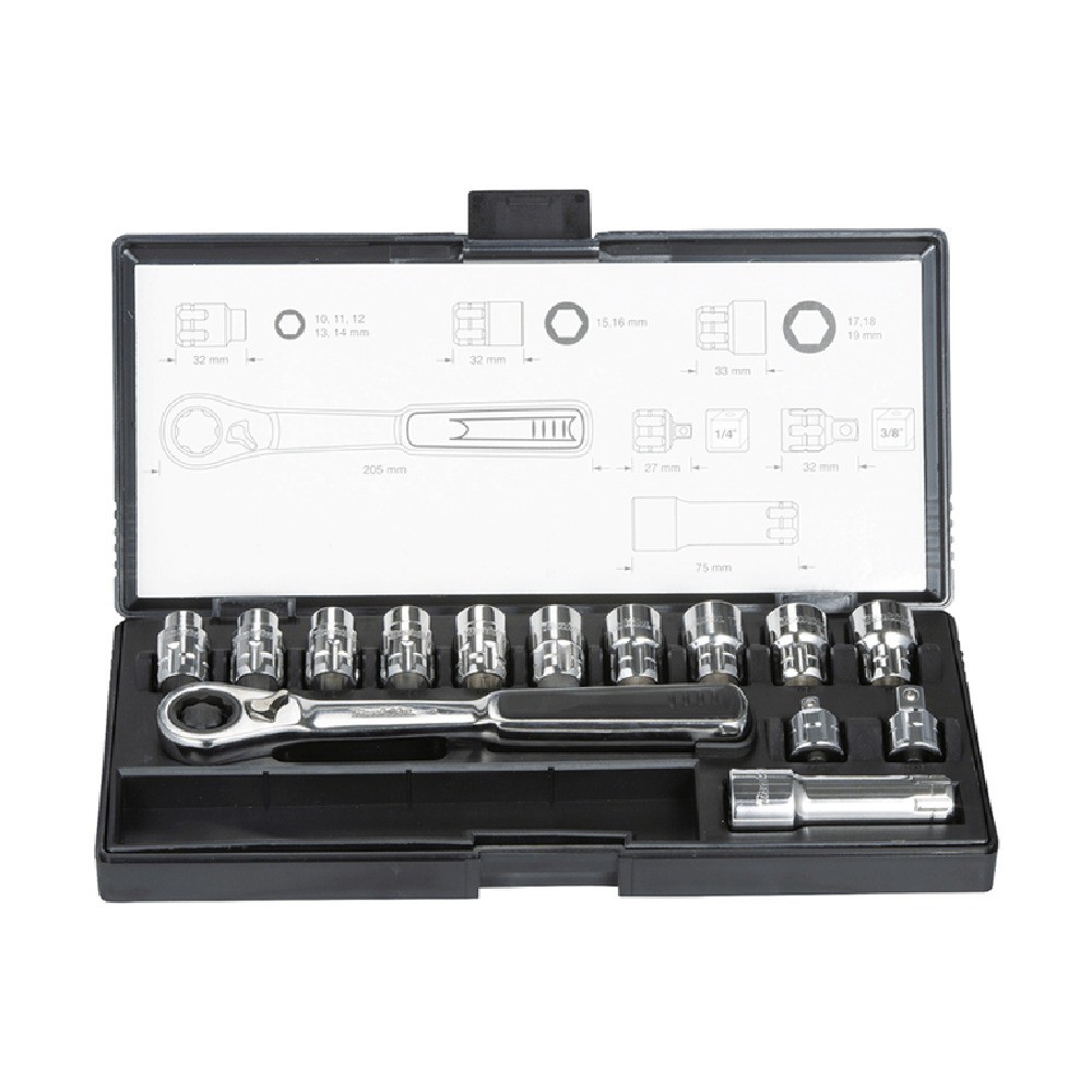 ชุดลูกบล็อกทะลุพร้อมด้ามฟรี MAKITA B 65595   14ชิ้น ชุด 