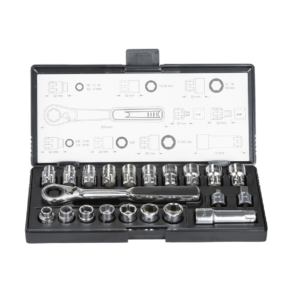 ชุดลูกบล็อกทะลุพร้อมด้ามฟรี MAKITA  B 65604   21ชิ้น ชุด 