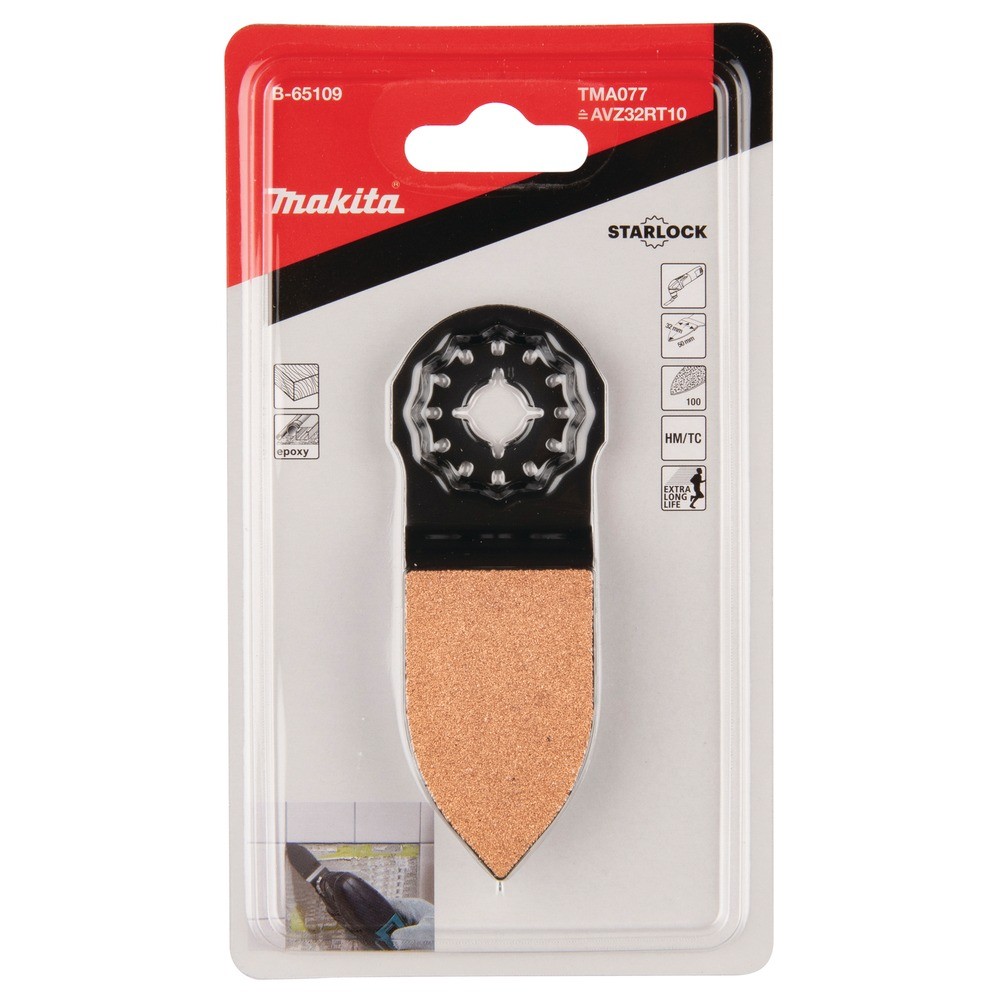 แผ่นขัดปลายแหลมคาร์ไบด์ Makita B 65109 TMA077 ขนาด 32×50 มม   STARLOCK 