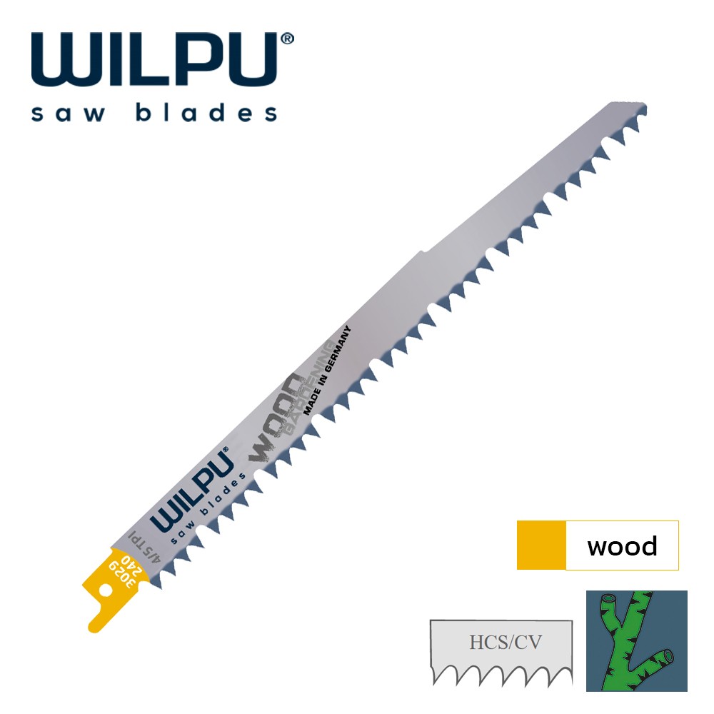 ใบเลื่อยชัก ตัดกิ่งไม้ WILPU 3029/240 Reciprocating saw blades Rough cut ชุด 2 ใบ