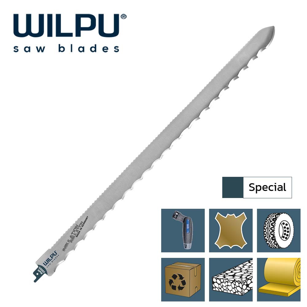 ใบเลื่อยชักตัดวัสดุนุ่ม WILPU RWM 500 DS Reciprocating Saw Blades Special Applications
