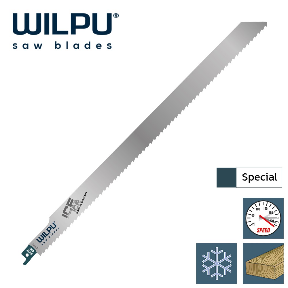 ใบเลื่อยชักตัดน้ำแข็ง WILPU Inox 400 ICE Reciprocating Saw Blades Special Applications